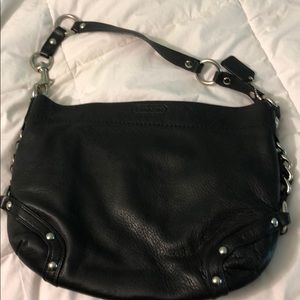 Black leather Coach purse